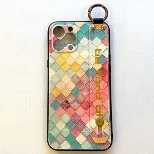 Green Global Colorful Geometric Phone Case Strap iPhone 12 Pro Max